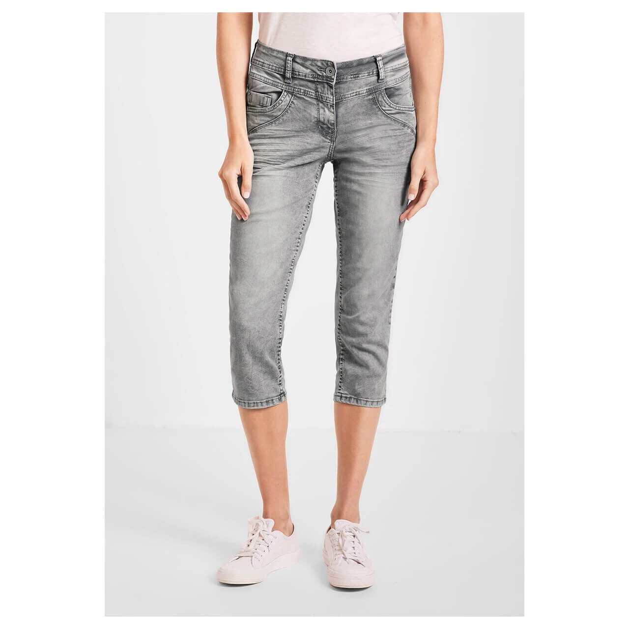 Cecil Scarlett Capri 3/4 Jeans Grey Washed 3 Cecil Scarlett Capri 3/4 Jeans Grey Washed – Bild 3