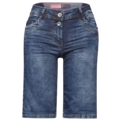 Cecil Scarlett Jeans Shorts Mid Blue Used Washed