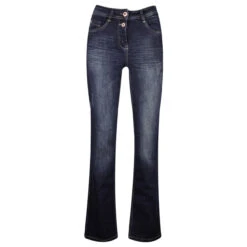 Cecil Toronto Bootcut Jeans Dark Blue Destroyed