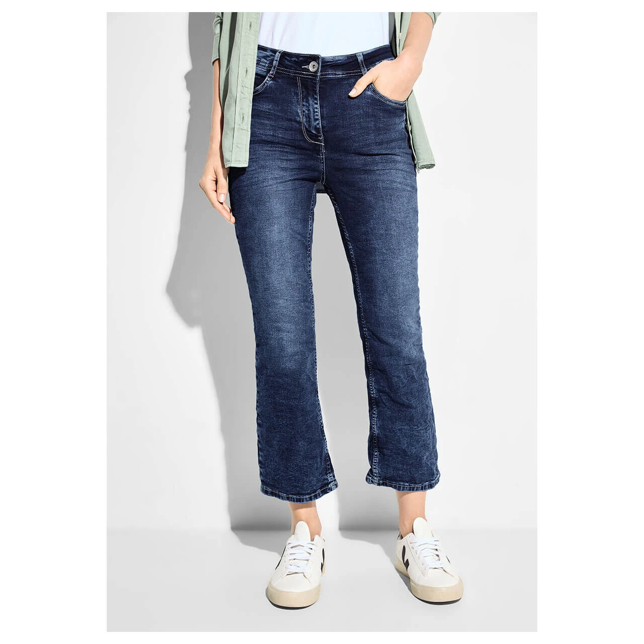 Cecil Toronto Kick Flare 7/8 Jeans Mid Blue 4 Cecil Toronto Kick Flare 7/8 Jeans Mid Blue – Bild 4