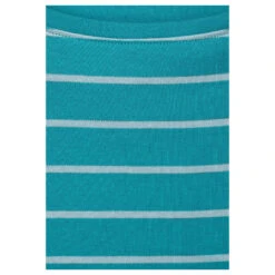 Cecil Damen 3/4 Arm Shirt Basic Boatneck Frosted Aqua Blue Stripes -Modebekleidungs Geschäft cecil langarmshirt streifen blau 25318 detail
