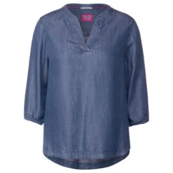 Cecil Damen 3/4 Arm Bluse Lyocell Mid Blue Wash
