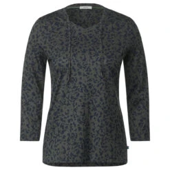 Cecil Damen 3/4 Arm Shirt Minimal Tunic Strong Khaki Printed