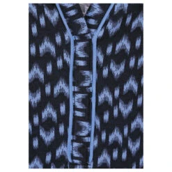 Cecil Damen T-Shirt Minimal Tunic Splitneck Universal Blue Printed -Modebekleidungs Geschäft cecil minimal tunic with splitneck rundhalsshirt blau 25512 detail