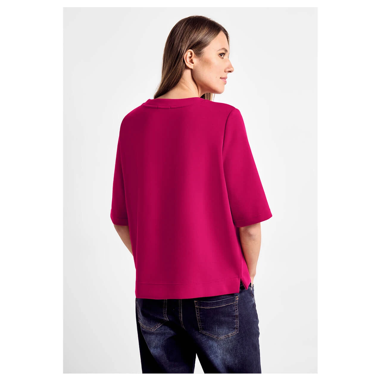 Cecil Damen Kurzarm Sweatshirt Pink Sorbet 3 Cecil Damen Kurzarm Sweatshirt Pink Sorbet – Bild 3