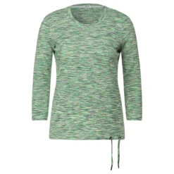 Cecil Damen 3/4 Arm Shirt Multi Melange Stripe Green