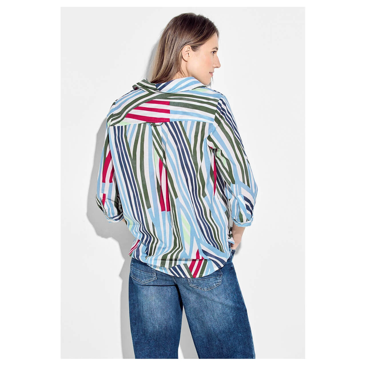 Cecil Damen 3/4 Arm Bluse Multicolor Light Cotton Vanilla White 2 Cecil Damen 3/4 Arm Bluse Multicolor Light Cotton Vanilla White – Bild 2