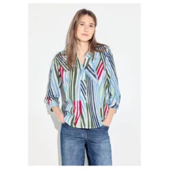 Cecil Damen 3/4 Arm Bluse Multicolor Light Cotton Vanilla White 7 Cecil Damen 3/4 Arm Bluse Multicolor Light Cotton Vanilla White -Modebekleidungs Geschäft cecil multicolor light cotton blouse bluse blau 33474 model vorne