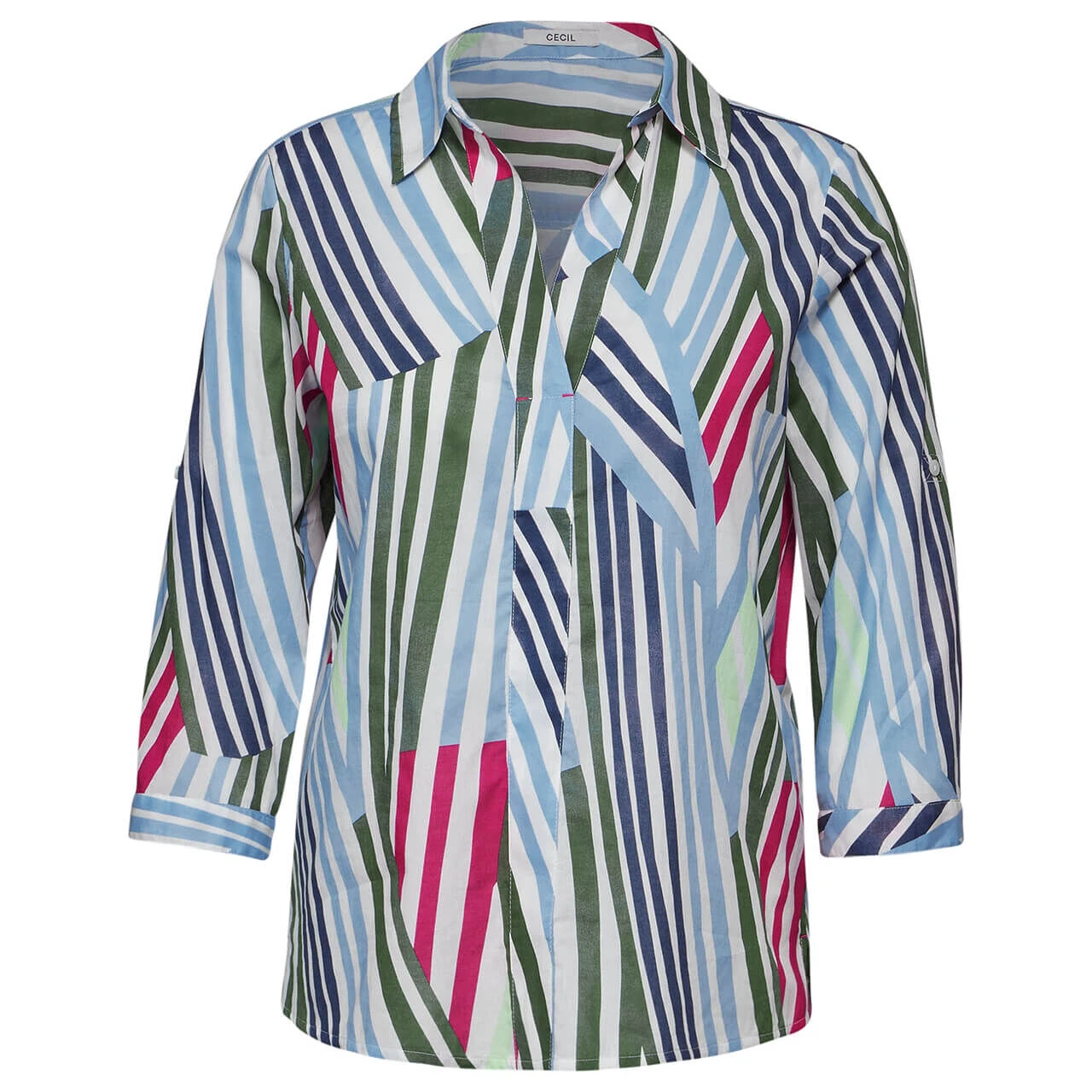 Cecil Damen 3/4 Arm Bluse Multicolor Light Cotton Vanilla White 1 Cecil Damen 3/4 Arm Bluse Multicolor Light Cotton Vanilla White