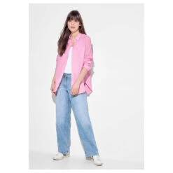 Cecil Damen Langarm Bluse Musselin Blouse Tender Rose -Modebekleidungs Geschäft cecil musselin blouse bluse rosa 15602 model