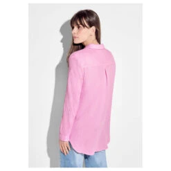 Cecil Damen Langarm Bluse Musselin Blouse Tender Rose -Modebekleidungs Geschäft cecil musselin blouse bluse rosa 15602 model hinten