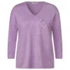 Cecil Damen 3/4 Arm Pullover Oversized V-Neck Sporty Lilac Melange