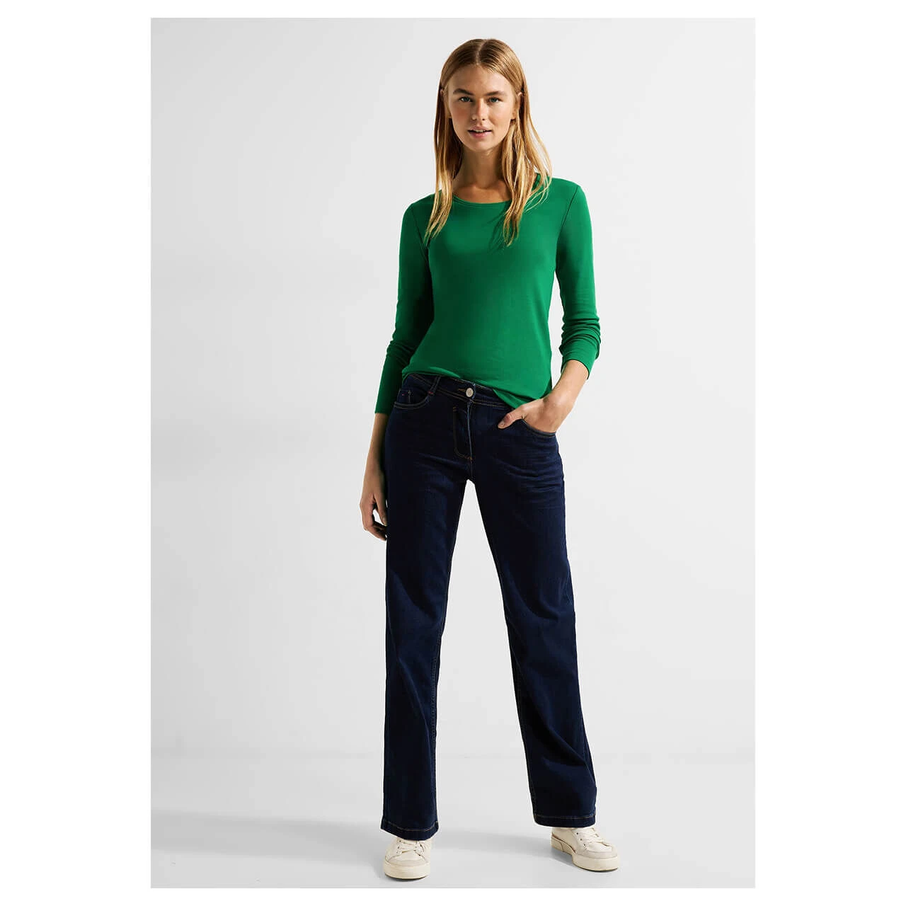 Cecil Damen Langarm Shirt Pia Easy Green 4 Cecil Damen Langarm Shirt Pia Easy Green – Bild 4