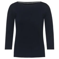 Cecil Damen 3/4 Arm Shirt Basic Boatneck Deep Blue