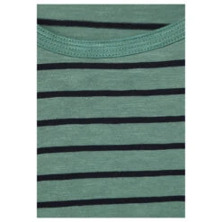 Cecil Damen T-Shirt Stripe Basic Roundneck Raw Salvia Green -Modebekleidungs Geschäft cecil stripe basic roundneck gruen 25315 detail