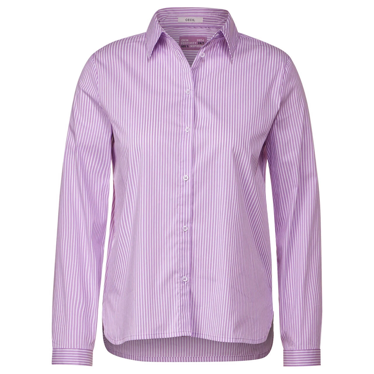 Cecil Damen Langarm Bluse Stripe Blouse Sporty Lilac 1 Cecil Damen Langarm Bluse Stripe Blouse Sporty Lilac