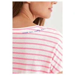Cecil Stripe Mix T-Shirt Soft Neon Pink -Modebekleidungs Geschäft cecil stripe mix shirt rosa 32735 detail hinten
