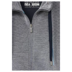 Cecil Stripe Structure Sweatjacke Night Sky Blue -Modebekleidungs Geschäft cecil stripe structure jacket jacke dunkelblau 24077 detail