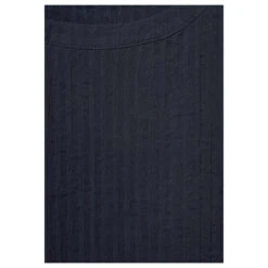 Cecil Damen T-Shirt Structure Universal Blue -Modebekleidungs Geschäft cecil structure blouse blau 15512 detail