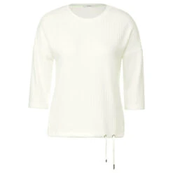 Cecil Damen 3/4 Arm Shirt Structure Mix Vanilla White