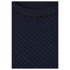 Cecil Damen 3/4 Arm Shirt Structure Mix Universal Blue -Modebekleidungs Geschäft cecil structure mix shirt blau 15512 detail