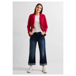 Cecil Damen Sweat Blazer Casual Red 9 Cecil Damen Sweat Blazer Casual Red -Modebekleidungs Geschäft cecil sweat blazer with gathering detail rot 14935 vorne