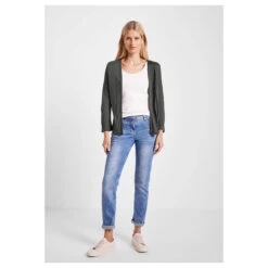 Cecil 3/4 Arm Shirtjacke Easy Khaki -Modebekleidungs Geschäft cecil t shirtjacket gruen 14684 front