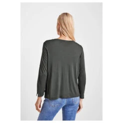 Cecil 3/4 Arm Shirtjacke Easy Khaki -Modebekleidungs Geschäft cecil t shirtjacket gruen 14684 hinten