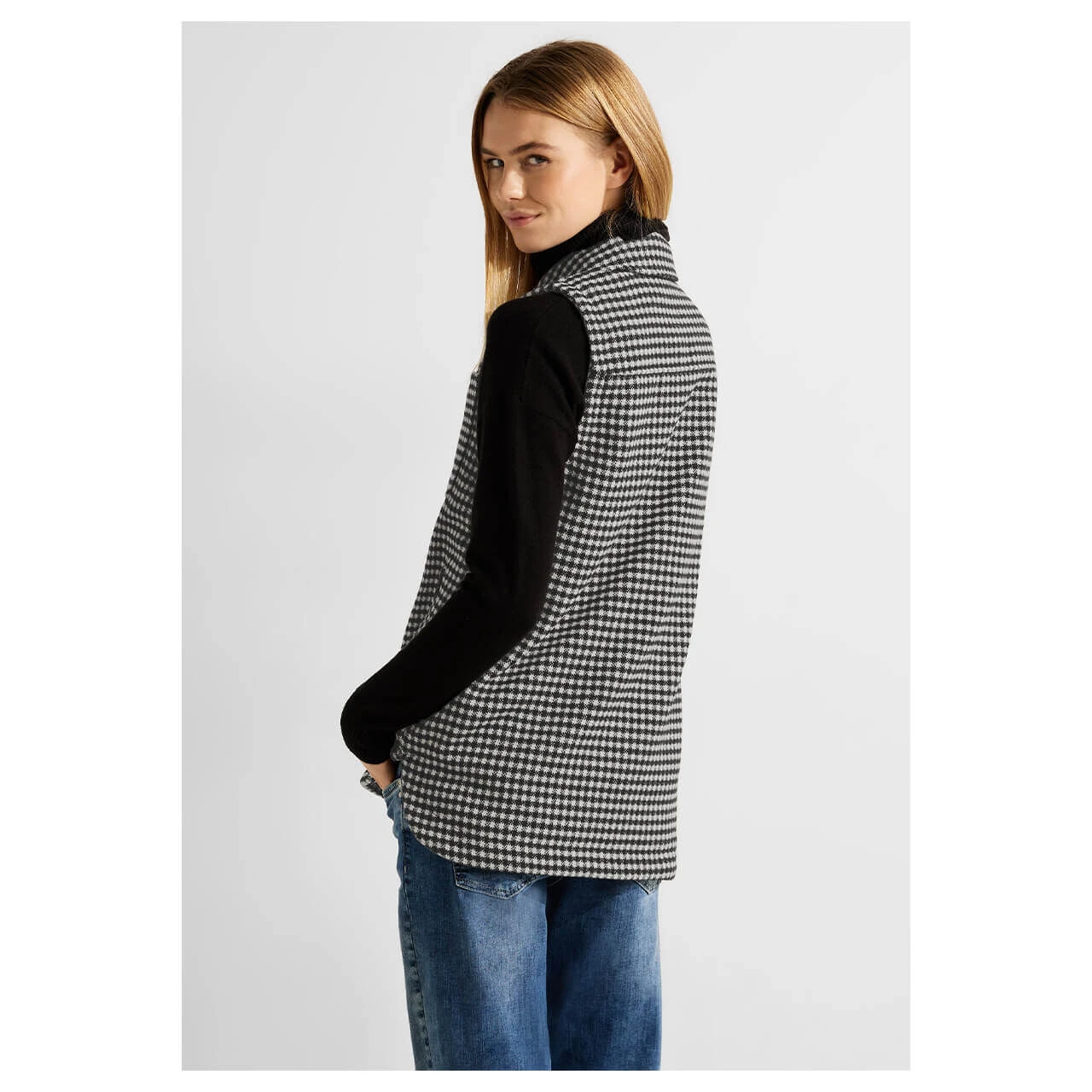 Cecil Damen Weste Jacquard Black 3 Cecil Damen Weste Jacquard Black – Bild 3