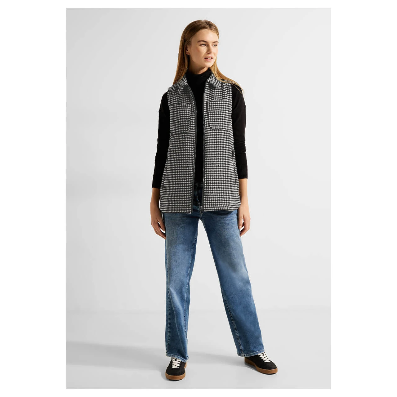 Cecil Damen Weste Jacquard Black 4 Cecil Damen Weste Jacquard Black – Bild 4