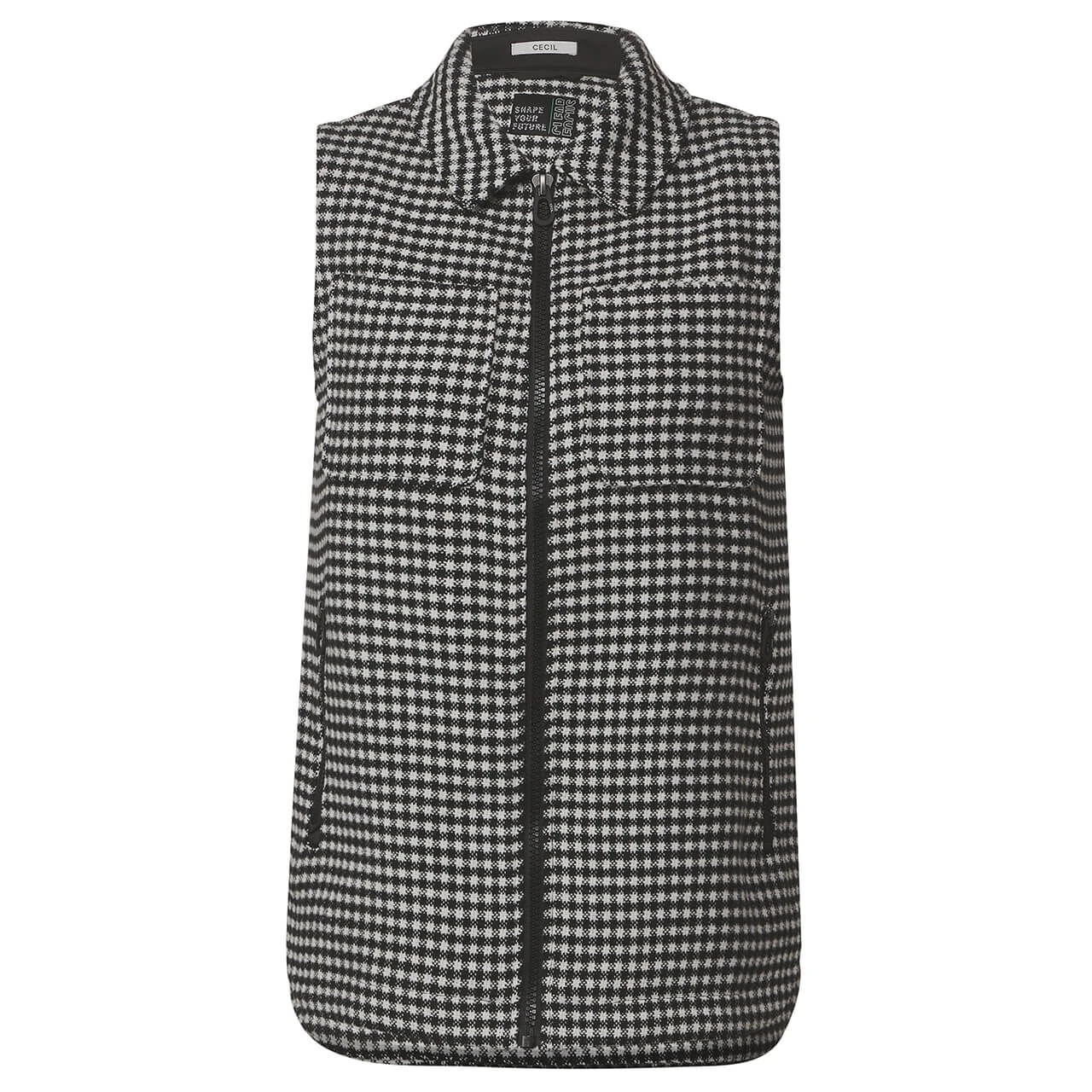 Cecil Damen Weste Jacquard Black 1 Cecil Damen Weste Jacquard Black