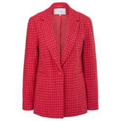 Comma Damen Blazer Lilac Pink Houndstooth