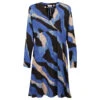 Comma Damen Langarm Kleid Blue Black Printed