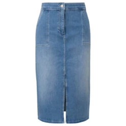 Comma Damen Jeansrock Light Blue