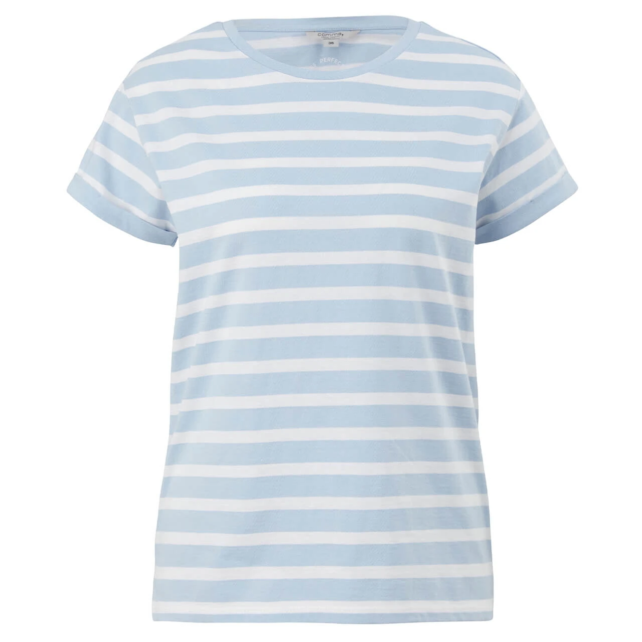 Comma Damen T-Shirt Light Blue Stripes 1 Comma Damen T-Shirt Light Blue Stripes
