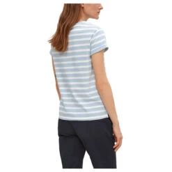 Comma Damen T-Shirt Light Blue Stripes 7 Comma Damen T-Shirt Light Blue Stripes -Modebekleidungs Geschäft comma shirt striped light blue 50g5 hinten
