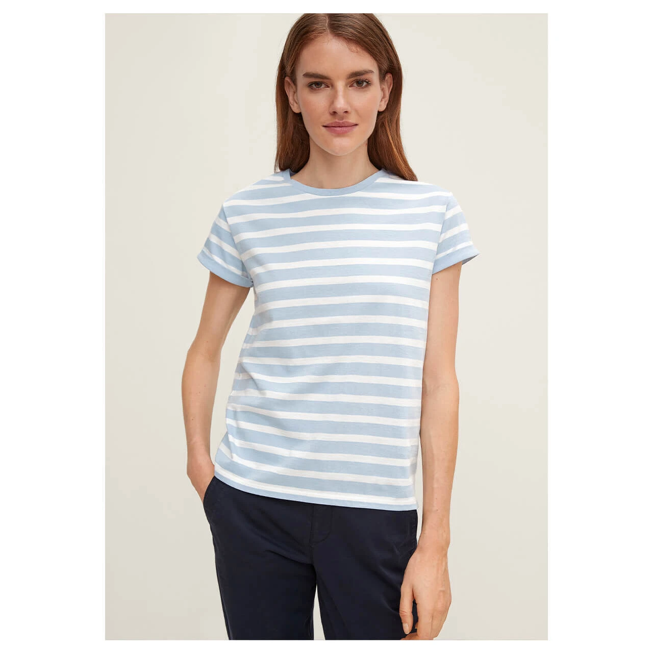 Comma Damen T-Shirt Light Blue Stripes 4 Comma Damen T-Shirt Light Blue Stripes – Bild 4