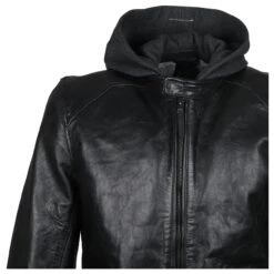 Gipsy (by Mauritius) Herren Lederjacke Splesh Black -Modebekleidungs Geschäft gipsy splesh men biker jacke black 9000 detail vorne