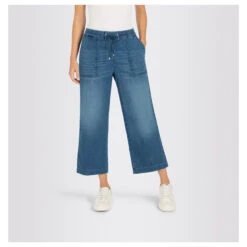 MAC Culotte 7/8 Jeans Fancy Random Washed -Modebekleidungs Geschäft jeans mac culotte casual denim blau D447 model vorne