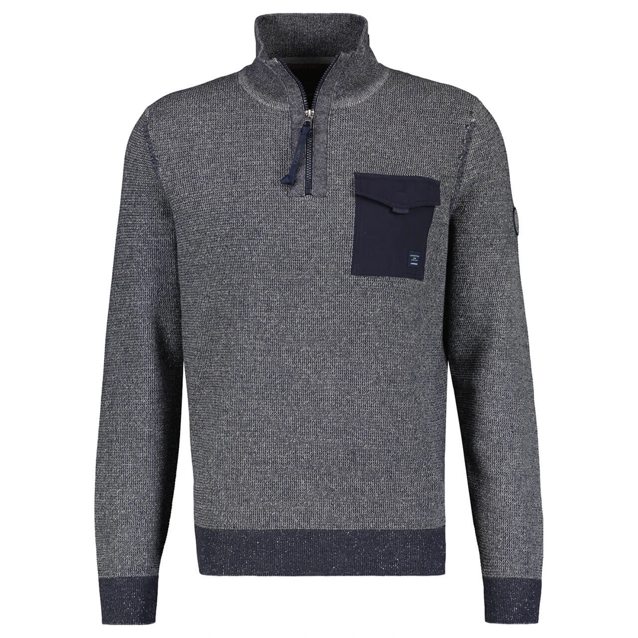 Lerros Herren Troyer Pullover Classic Navy Melange 1 Lerros Herren Troyer Pullover Classic Navy Melange