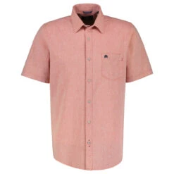 Lerros Herren 1/2 Arm Hemd Deep Coral Red With Linen