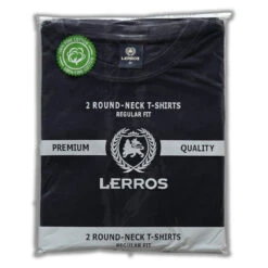 Lerros Herren T-Shirts Round Neck Marine Blue -Modebekleidungs Geschäft lerros 2 round neck shirt marine blue 480 detail