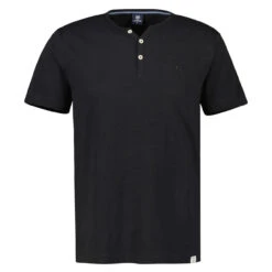 Lerros Herren T-Shirt Serafino Black