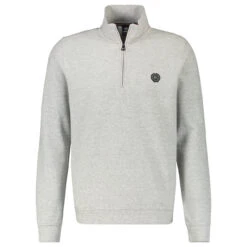 Lerros Herren Troyer Sweatshirt Fog White Melange