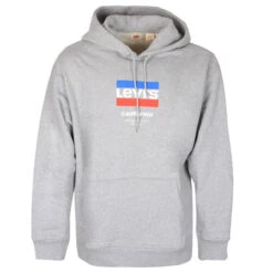 Levis Levi's® Herren Logo Hoodie Sweatshirt Light Grey