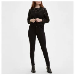 Levis Levi's® 711 Damen Jeans Skinny Black -Modebekleidungs Geschäft levis jeans 711 skinny black ansicht frontal
