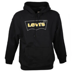 Levis Levi's® Herren Logo Hoodie Sweatshirt Black Yellow Print