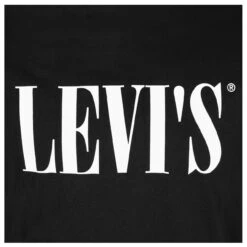 Levis Levi's® Herren Logo T-Shirt Black Printed -Modebekleidungs Geschäft levis tshirt schwarz 0131 detail