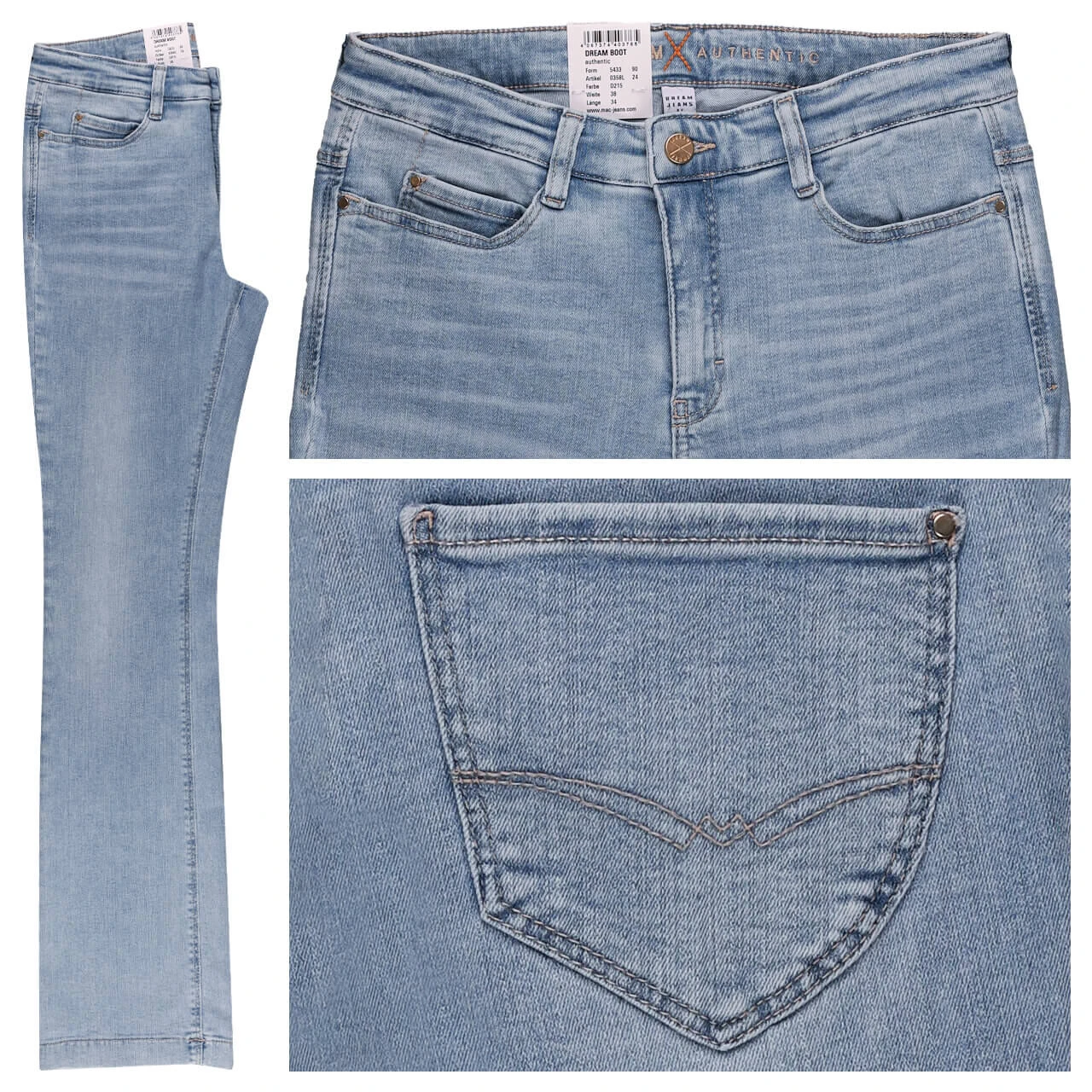 MAC Dream Boot Jeans Blue Clouds Wash 1 MAC Dream Boot Jeans Blue Clouds Wash