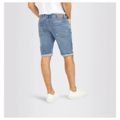 MAC Jogn Jeans Bermuda Light Authentic Blue -Modebekleidungs Geschäft mac jeans jogn bermuda blau h233 model hinten